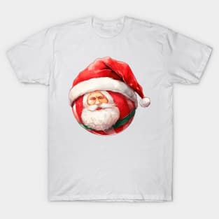 Christmas Volleyball in Santa Hat T-Shirt